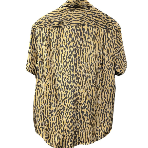 サンローラン SAINT LAURENT 総柄シルク半袖シャツ 663673 ベージュ シルク メンズ 半袖シャツ