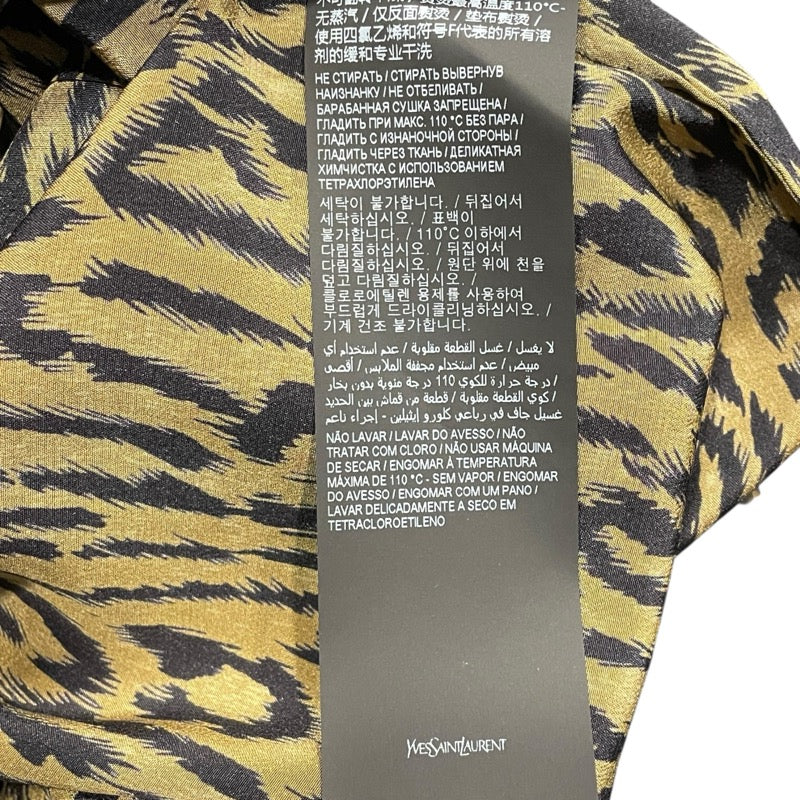 サンローラン SAINT LAURENT 総柄シルク半袖シャツ 663673 ベージュ シルク メンズ 半袖シャツ