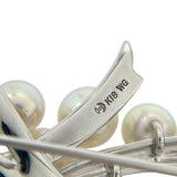タサキ TASAKI リボンモチーフ パール ピンブローチ ホワイトゴールド K18WG ジュエリー