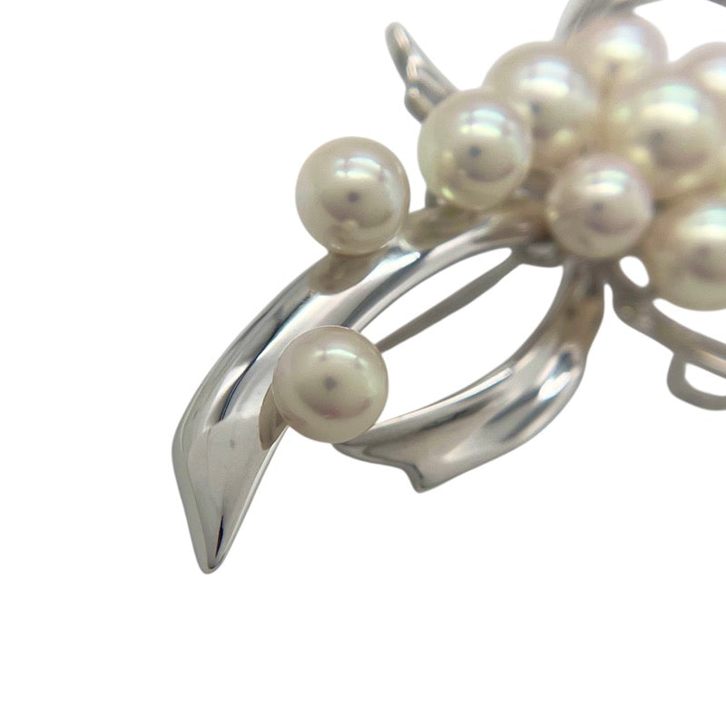 タサキ TASAKI リボンモチーフ パール ピンブローチ ホワイトゴールド