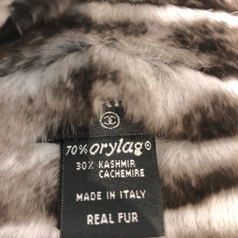 シャネル CHANEL オリラグ マフラー ブラック・グレー オリラグ・カシミールカシミヤ レディース マフラー