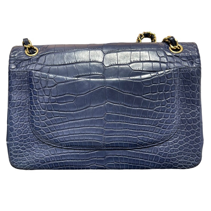 シャネル CHANEL デカマトラッセ30 ネイビー　ゴールド金具 クロコダイルマット レディース ショルダーバッグ