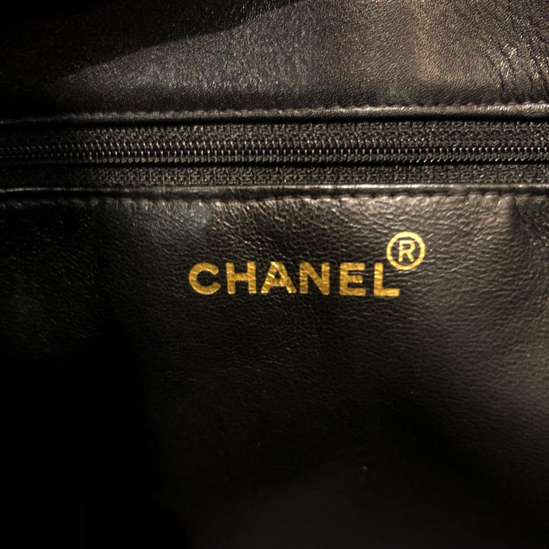 シャネル CHANEL ココマークチェーントートバック ブラック ゴールド金具 カーフスキン レディース トートバッグ