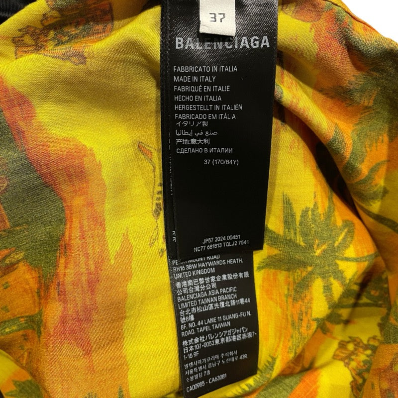 バレンシアガ BALENCIAGA 総柄レーヨン半袖シャツ 681813 レーヨン メンズ 半袖シャツ