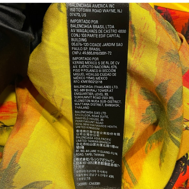 バレンシアガ BALENCIAGA 総柄レーヨン半袖シャツ 681813 レーヨン メンズ 半袖シャツ