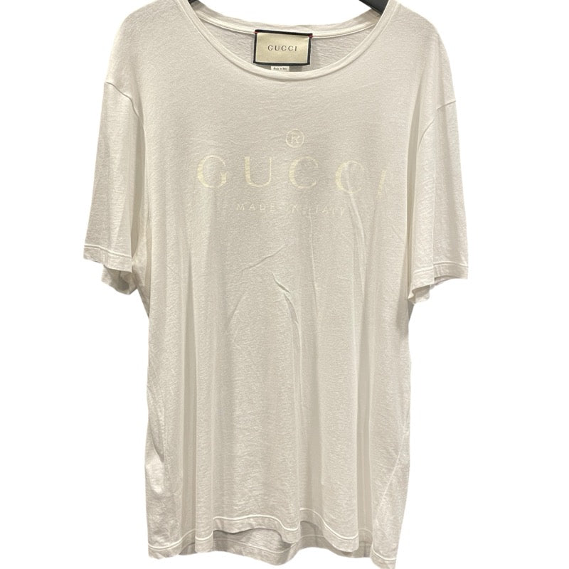 グッチ GUCCI ロゴプリントTシャツ 441685 ホワイト コットン メンズ 半袖Ｔシャツ