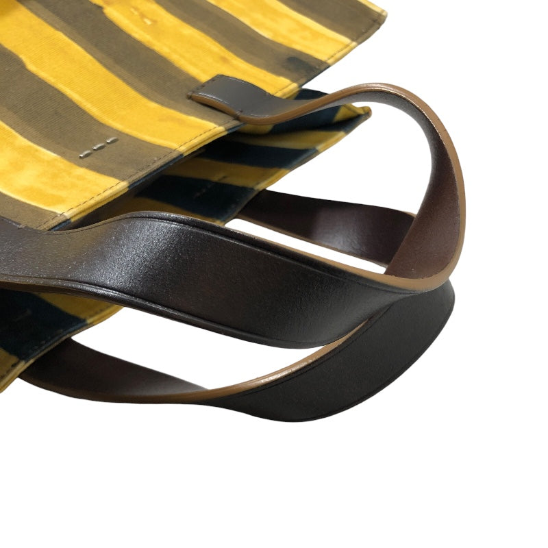 フェンディ FENDI トートバッグ 7VA390 イエロー/ブラウン キャンバス メンズ トートバッグ