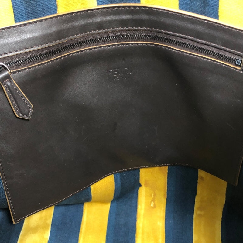 フェンディ FENDI トートバッグ 7VA390 イエロー/ブラウン キャンバス メンズ トートバッグ