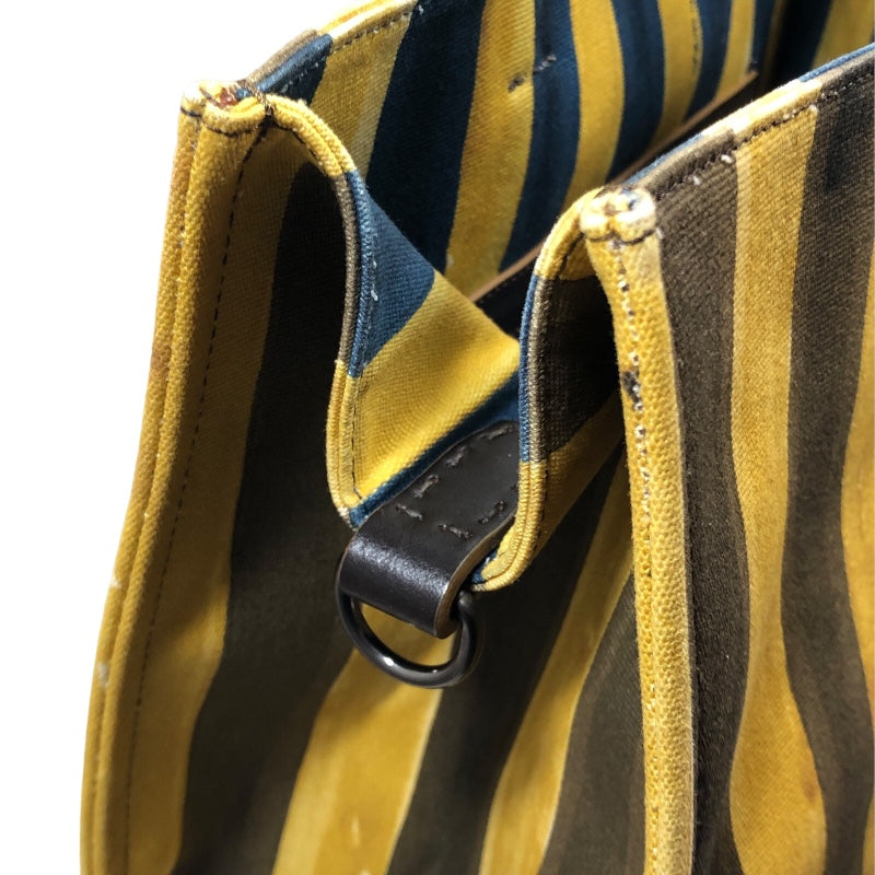 フェンディ FENDI トートバッグ 7VA390 イエロー/ブラウン キャンバス メンズ トートバッグ
