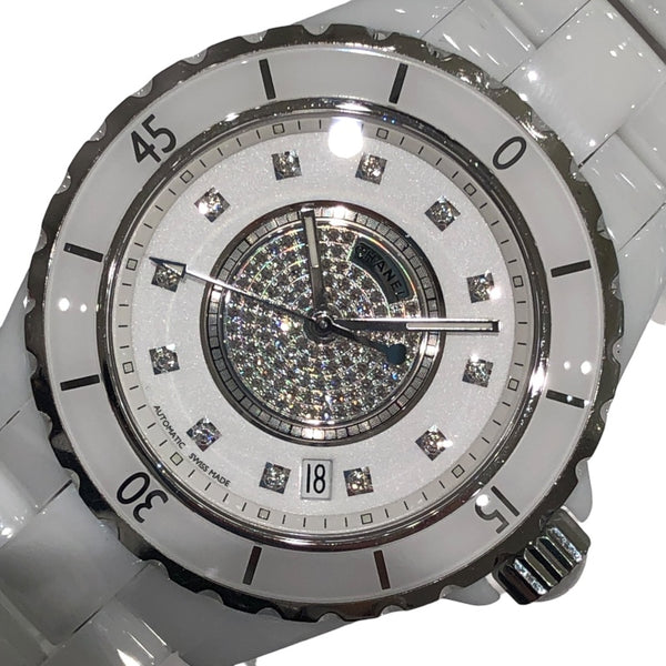 シャネル CHANEL J12  H1759 ホワイト/ダイヤモンド セラミック メンズ 腕時計