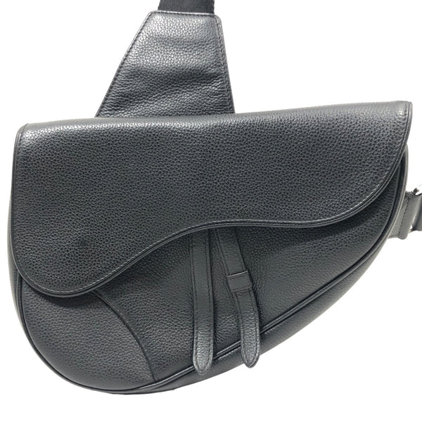クリスチャン・ディオール Christian Dior サドルボディバッグ ブラック レザー メンズ ボディバッグ