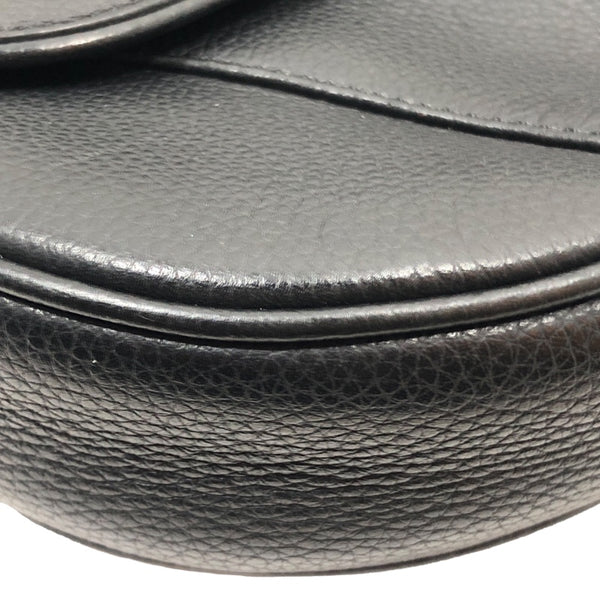 クリスチャン・ディオール Christian Dior サドルボディバッグ ブラック レザー メンズ ボディバッグ