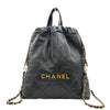 シャネル CHANEL チェーンバックパック AS3313 ブラック×ゴールド金具 カーフ シャイニーカーフ レディース リュック・デイパック