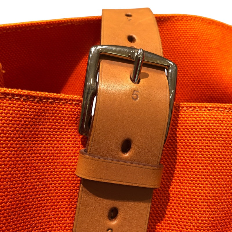 エルメス HERMES エトリヴェエール □N刻 オレンジ シルバー金具 トワル・ヴァッシュハンター レディース トートバッグ