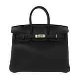エルメス HERMES バーキン25 B刻 ブラック×シルバー金具 トゴ レディース ハンドバッグ