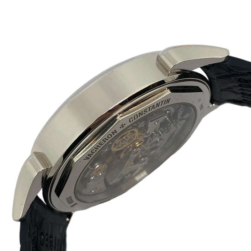 ヴァシュロン・コンスタンタン VACHERON CONSTANTIN ヒストリーク コルヌ・ドゥ・ヴァッシュ 1955 5000H/000P-B058 ホワイト Pt950/革ベルト 手巻き メンズ 腕時計