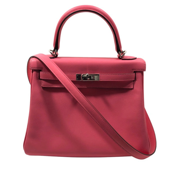 エルメス HERMES ケリー28 D刻印 ピンク×シルバー金具 スイフト レディース ショルダーバッグ