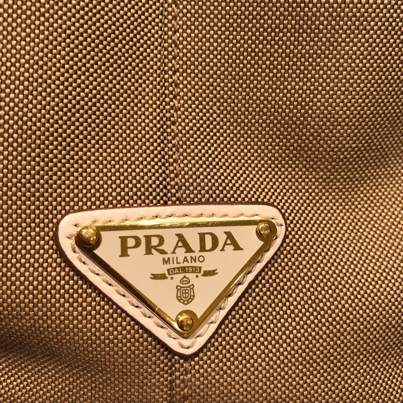 プラダ PRADA ロゴジャガード２WAYバッグ 1BA172 ベージュ ゴールド金具 キャンバス×レザー レディース ハンドバッグ