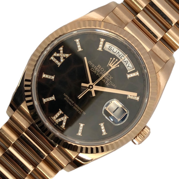 ロレックス ROLEX デイデイト36 アイゼンキーゼル 128235 ブラウン K18PG 自動巻き メンズ 腕時計