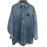 プラダ PRADA トライアングルロゴデニムシャツジャケット 3FC036 ブルー コットン メンズ デニムジャケット