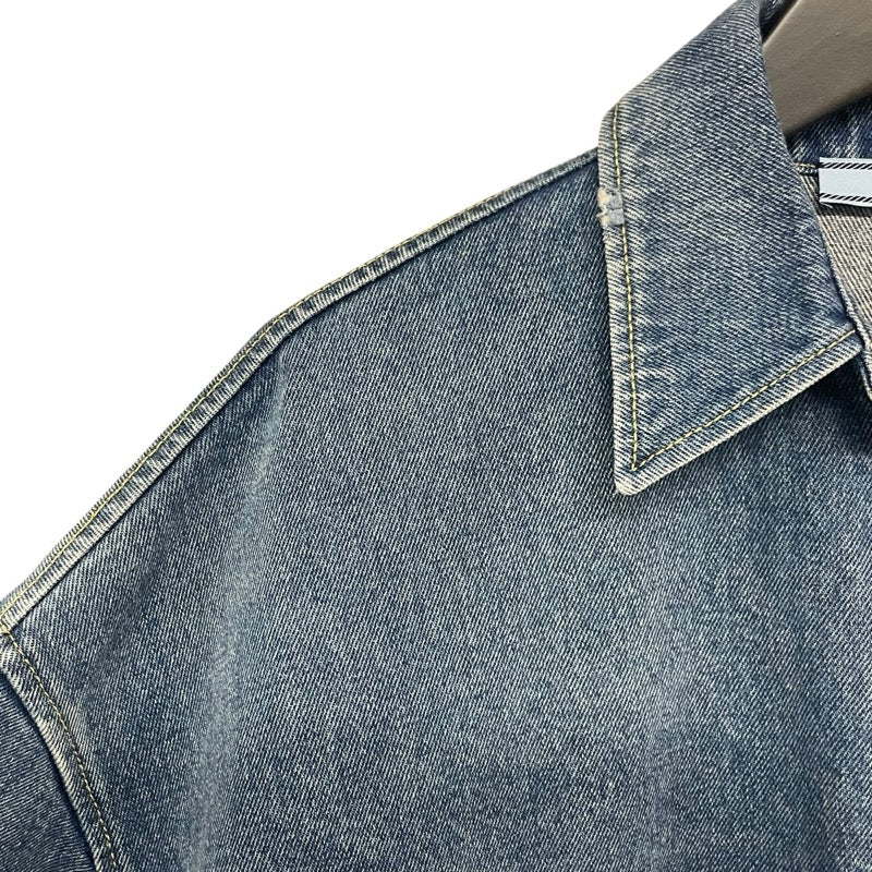 プラダ PRADA トライアングルロゴデニムシャツジャケット 3FC036 ブルー コットン メンズ デニムジャケット