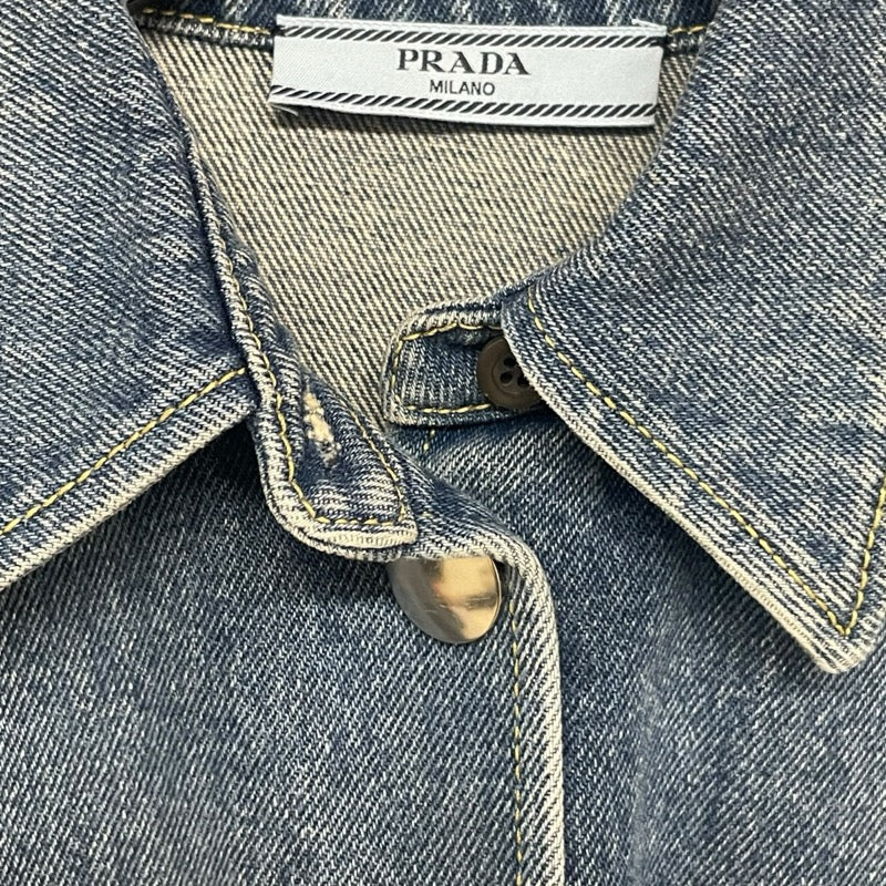 プラダ PRADA トライアングルロゴデニムシャツジャケット 3FC036 ブルー コットン メンズ デニムジャケット