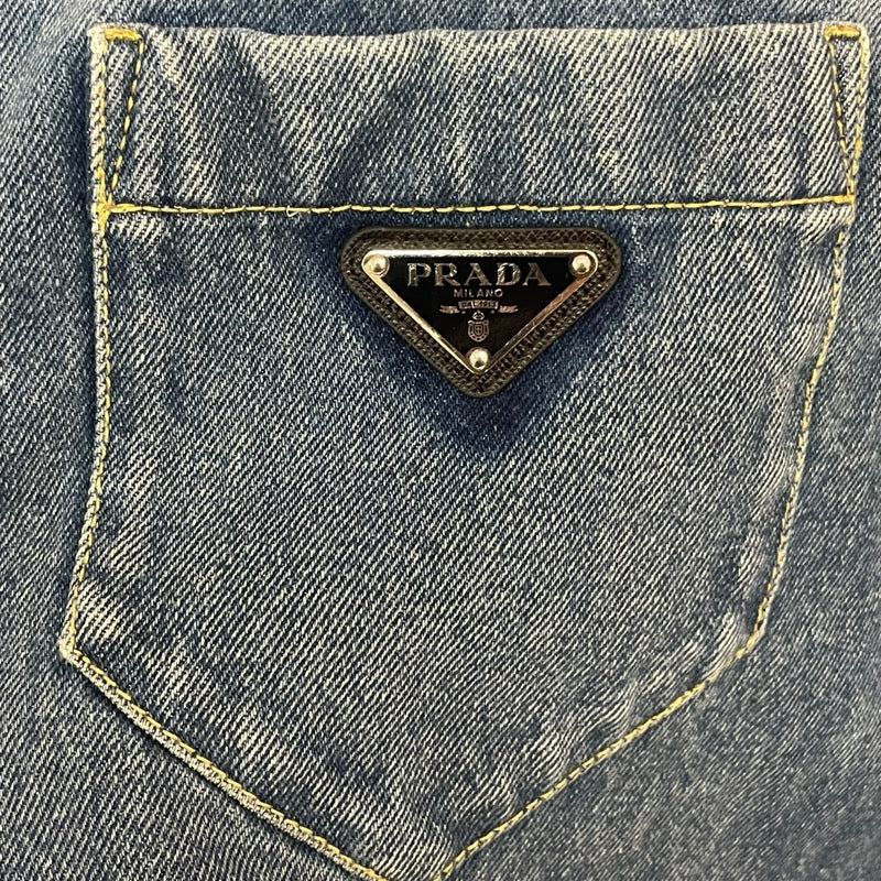 プラダ PRADA トライアングルロゴデニムシャツジャケット 3FC036 ブルー コットン メンズ デニムジャケット
