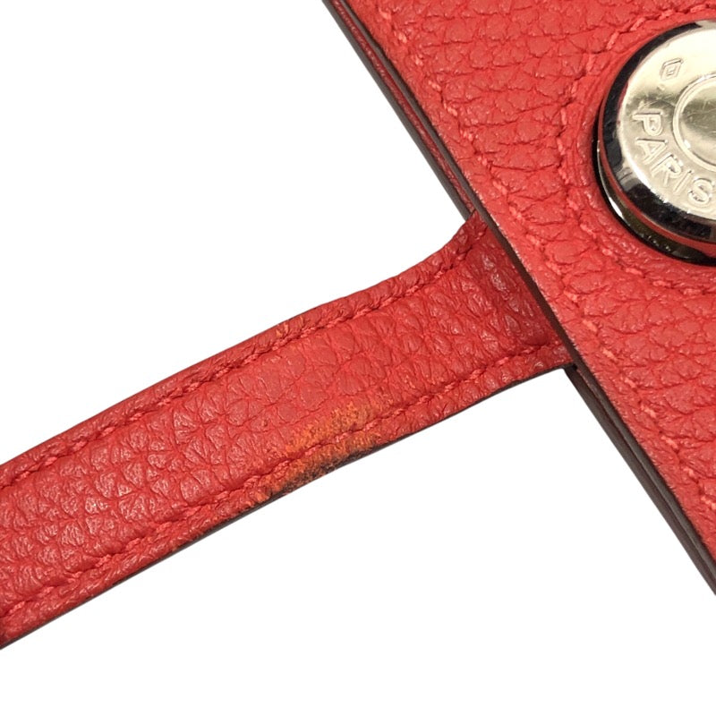エルメス HERMES ドゴンロングジップ D刻印 ルージュピヴォワンヌ トゴ レディース 長財布