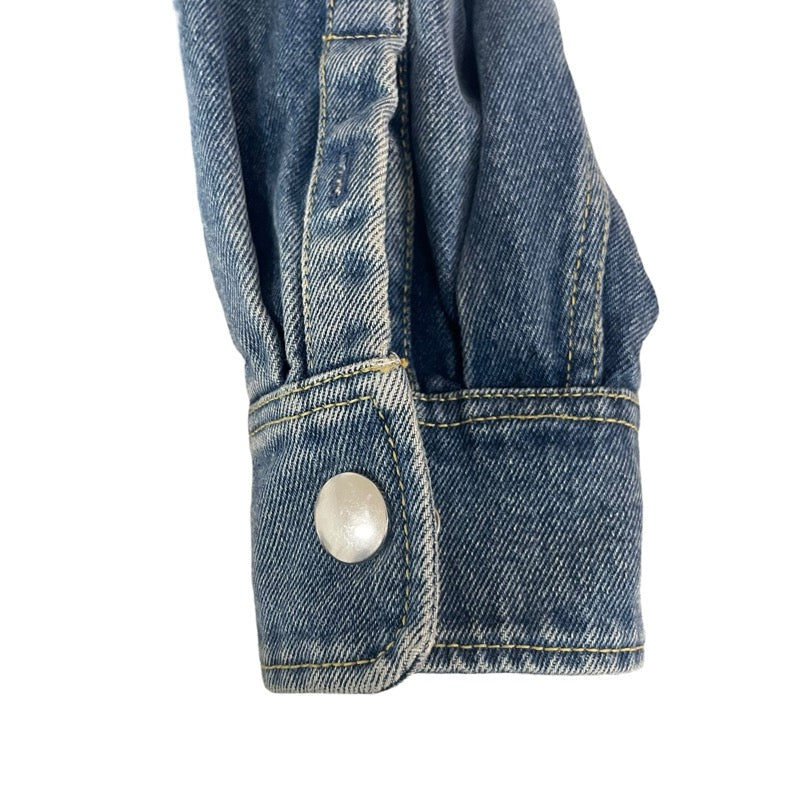 プラダ PRADA トライアングルロゴデニムシャツジャケット 3FC036 ブルー コットン メンズ デニムジャケット