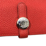 エルメス HERMES ドゴンロングジップ D刻印 ルージュピヴォワンヌ トゴ レディース 長財布