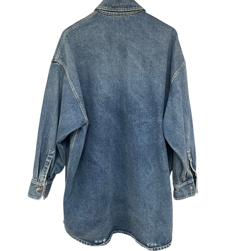 プラダ PRADA トライアングルロゴデニムシャツジャケット 3FC036 ブルー コットン メンズ デニムジャケット