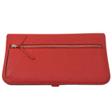 エルメス HERMES ドゴンロングジップ D刻印 ルージュピヴォワンヌ トゴ レディース 長財布