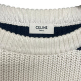 セリーヌ CELINE ボーダーロゴニットセーター 2ADCW481Y ネイビー コットン メンズ セーター