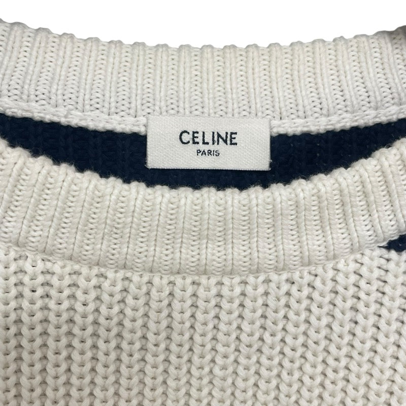 セリーヌ CELINE ボーダーロゴニットセーター 2ADCW481Y ネイビー コットン メンズ セーター