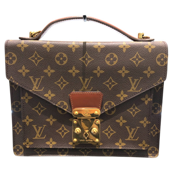 ルイ・ヴィトン LOUIS VUITTON モンソー M51185 ブラウン PVCコーティングキャンバス モノグラム キャンバス レディース ハンドバッグ