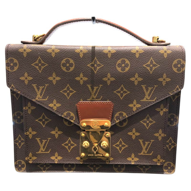 ルイ・ヴィトン LOUIS VUITTON モンソー M51185 ブラウン PVCコーティングキャンバス モノグラム キャンバス レディース ハンドバッグ