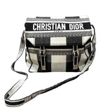 クリスチャン・ディオール Christian Dior メッセンジャーバッグ ブラック/ホワイト キャンバス メンズ メッセンジャーバッグ