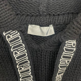 クリスチャン・ディオール Christian Dior x SHAWN STUSSY フラワー刺繍ニットパーカー 033M627AT168 ブラック ウール メンズ パーカー
