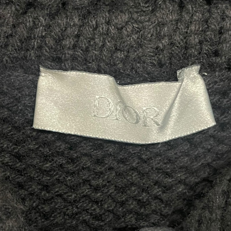 クリスチャン・ディオール Christian Dior x SHAWN STUSSY フラワー刺繍ニットパーカー 033M627AT168 ブラック ウール メンズ パーカー