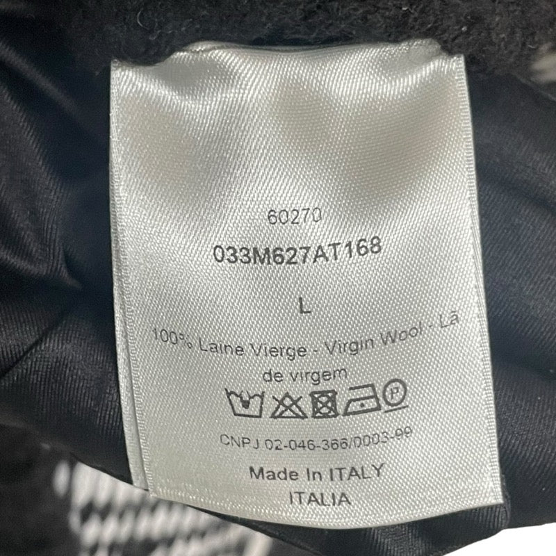 クリスチャン・ディオール Christian Dior x SHAWN STUSSY フラワー刺繍ニットパーカー 033M627AT168 ブラック ウール メンズ パーカー