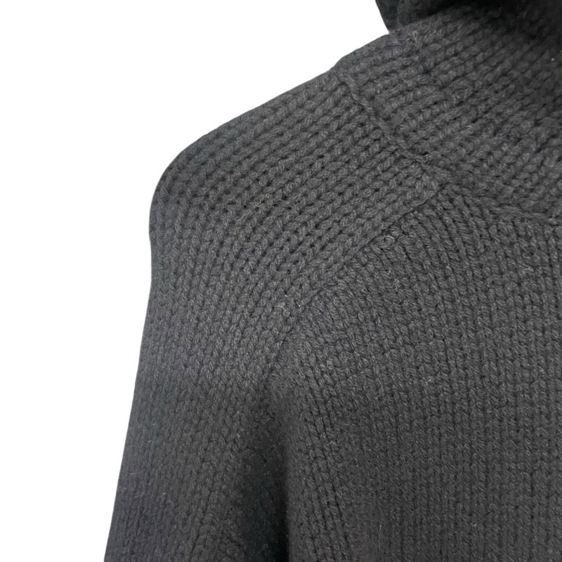 クリスチャン・ディオール Christian Dior x SHAWN STUSSY フラワー刺繍ニットパーカー 033M627AT168 ブラック ウール メンズ パーカー