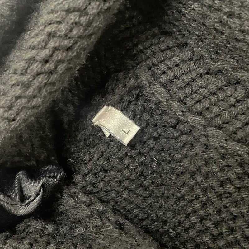 クリスチャン・ディオール Christian Dior x SHAWN STUSSY フラワー刺繍ニットパーカー 033M627AT168 ブラック ウール メンズ パーカー