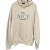 バレンシアガ BALENCIAGA BE NICEプリントダメージ加工パーカー ベージュ コットン メンズ パーカー
