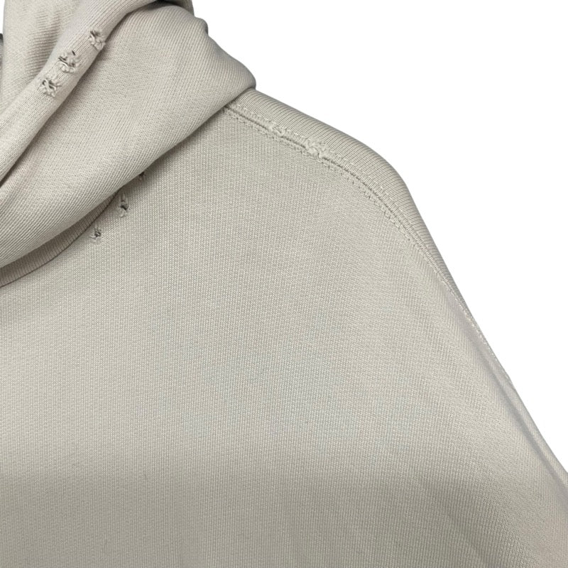 バレンシアガ BALENCIAGA BE NICEプリントダメージ加工パーカー ベージュ コットン メンズ パーカー