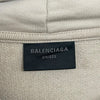 バレンシアガ BALENCIAGA BE NICEプリントダメージ加工パーカー ベージュ コットン メンズ パーカー