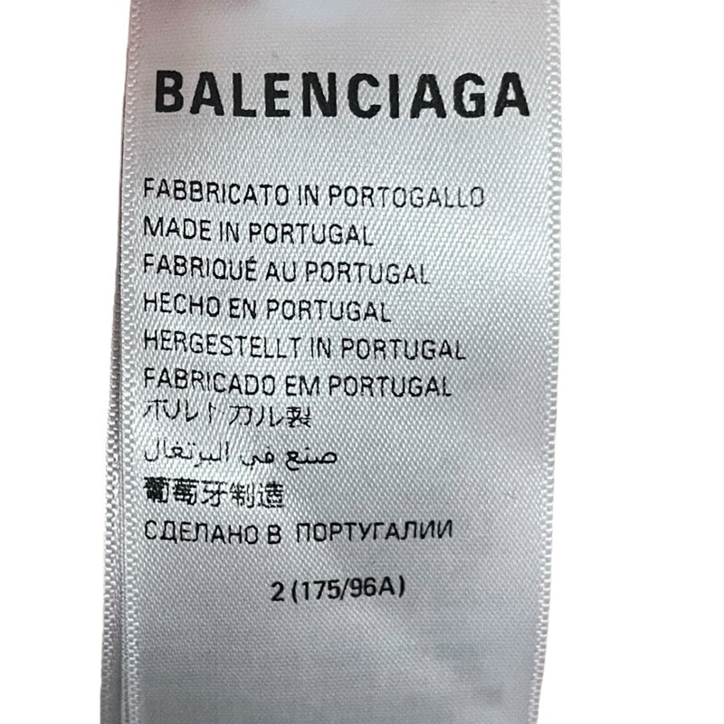 バレンシアガ BALENCIAGA BE NICEプリントダメージ加工パーカー ベージュ コットン メンズ パーカー