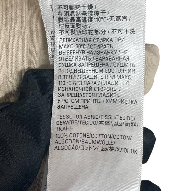 バレンシアガ BALENCIAGA BE NICEプリントダメージ加工パーカー ベージュ コットン メンズ パーカー