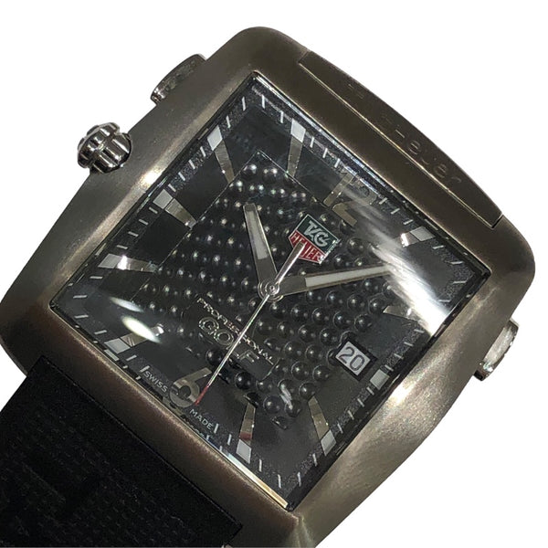タグ・ホイヤー TAG HEUER プロフェッショナルゴルフウォッチ　タイガーウッズエディション WAE1111-0 ブラック チタン メンズ 腕時計