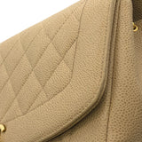 シャネル CHANEL ダイアナ25 A01165 ベージュ×ゴールド金具 キャビアスキン レディース ショルダーバッグ