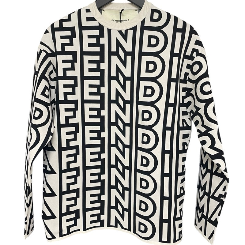 フェンディ FENDI x MARC JACOBS 総柄ニットカットソー FZX960 ホワイト ナイロン メンズ カットソー